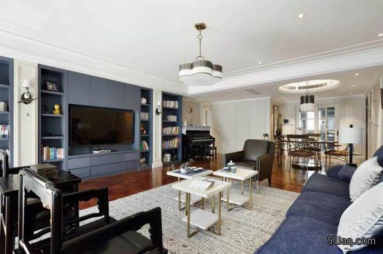 140㎡美式风格与中式风格混搭装修 可优雅可儒雅!